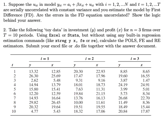 serially uncorrelated errors